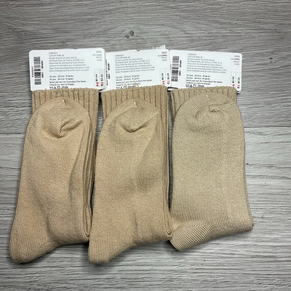 Gymboree‎ Basic Tan Uniform Size 5-7 Socks NWT